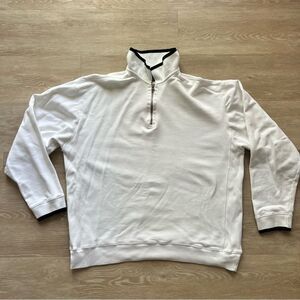 Banana Republic White Half-Zip Men's Sweater-Size XL